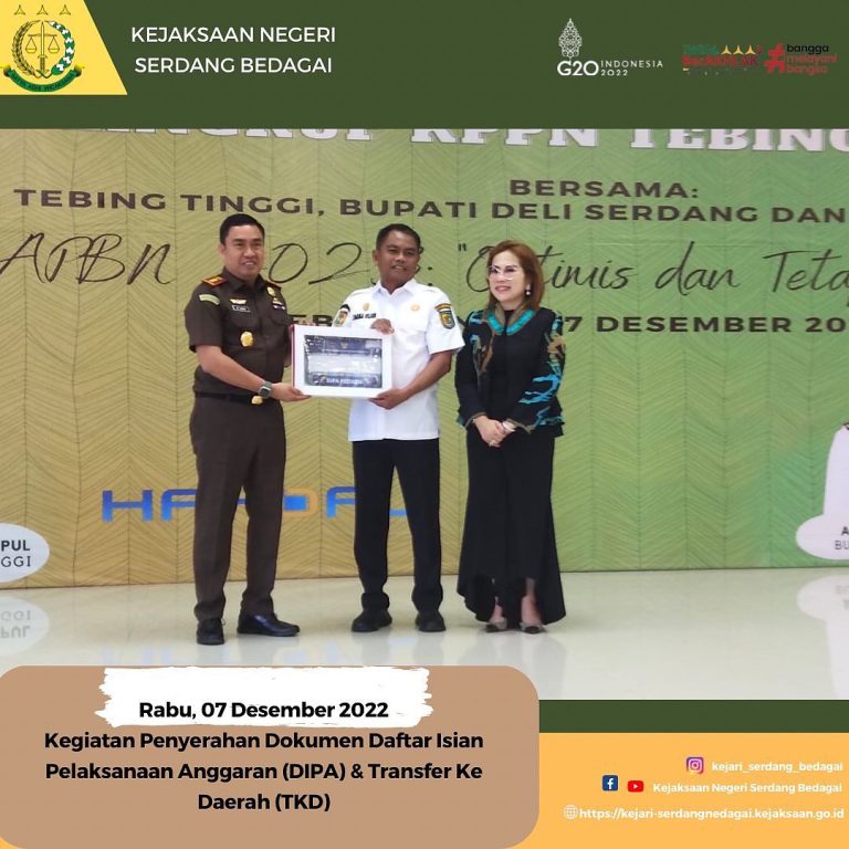 Kegiatan Penyerahan Dokumen Daftar Isian Pelaksaan Anggaran (DIPA) & Transfer Ke Daerah (TKD)